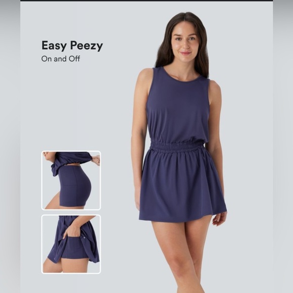 Halara Stylish Blue Sleeveless Dress NWT Size Medium - Picture 2 of 8